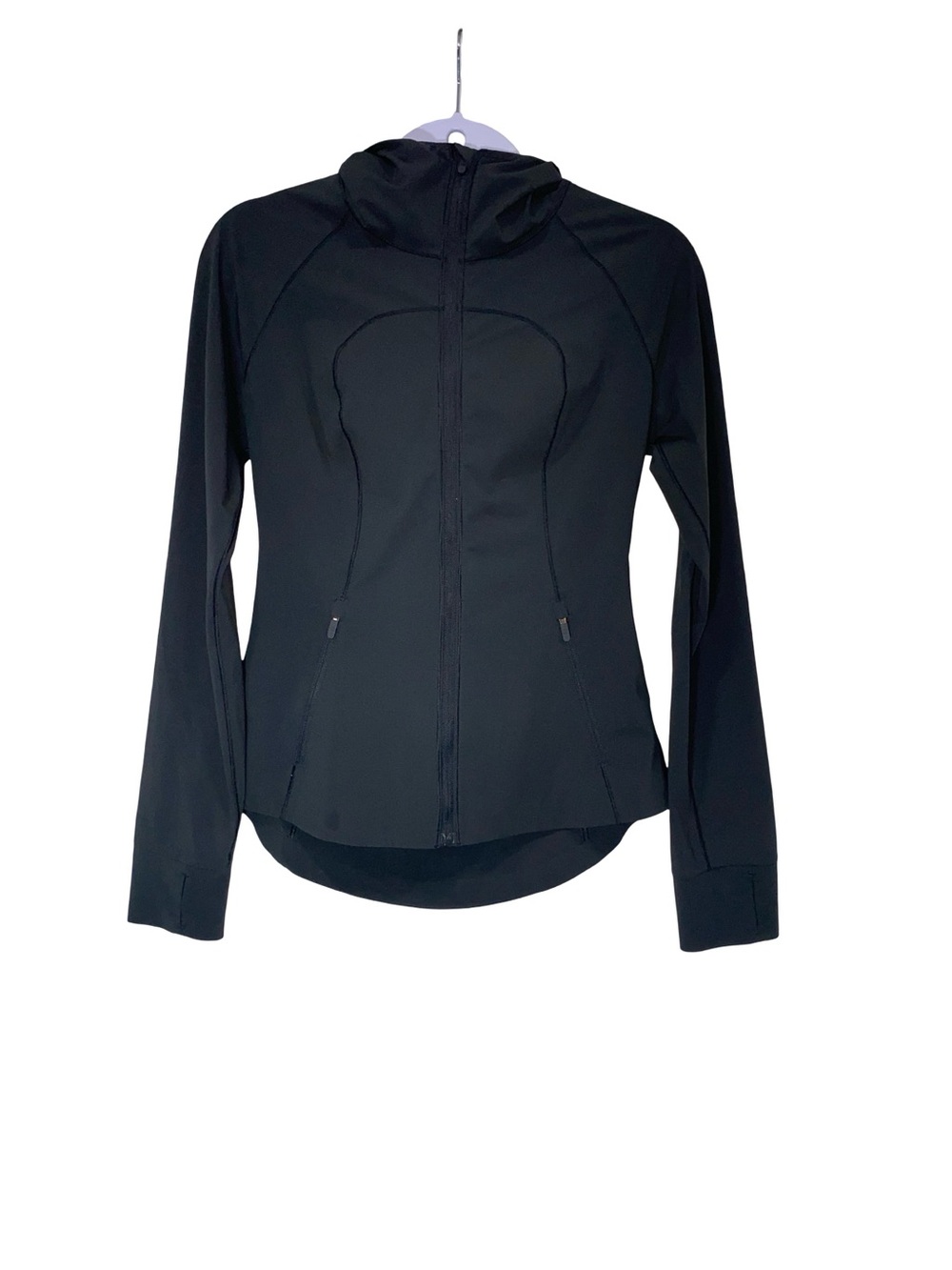 Lululemon Black Hooded Define Jacket Nulu Slim Fit Athletic Full Zip Size 4 - Picture 2 of 7